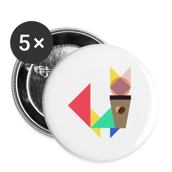 Katmetric Amateur de café - Lot de 5 grands badges (56 mm) - blanc - Devant