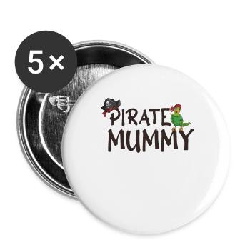 Pirate Mommy Women Girl Pirate Costume Soirée Film - Lot de 5 grands badges (56 mm) - blanc - Devant