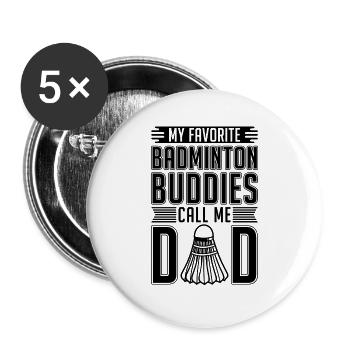 My Favorite Badminton Buddies Shuttlecock Player - Buttons large 2.2''/56 mm (5-pack) - white - Front