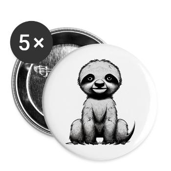 Sloth Fatigue Sloths Sloth Drawing - Buttons large 2.2''/56 mm (5-pack) - white - Front