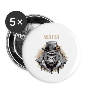 Die wahre Mafia - Buttons groß 56 mm (5er Pack) - Weiß - Vorne