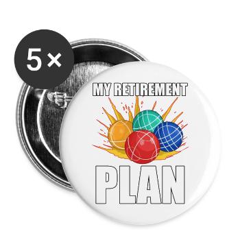 Bocce Bocci Colorful Balls Player I Gift - Buttons large 2.2''/56 mm (5-pack) - white - Front