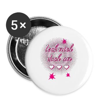 leck mich doch am ... pink - Buttons groß 56 mm (5er Pack) - Weiß - Vorne