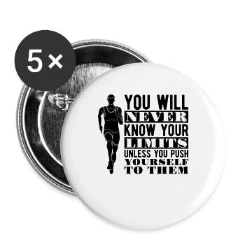 You Will Never Know Your Limits Athletic Sprinter - Buttons groß 56 mm (5er Pack) - Weiß - Vorne