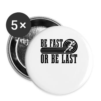 Be Fast Or Be Last Retro Loves Running Sprinter - Buttons large 2.2''/56 mm (5-pack) - white - Front