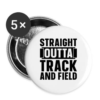 Straight Outta Track And Field Training Sprinter - Buttons groß 56 mm (5er Pack) - Weiß - Vorne