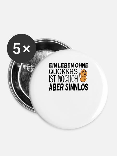 Quokka - Buttons groß 56 mm (5er Pack) - Weiß