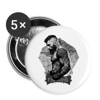 MMA - Buttons groß 56 mm (5er Pack) - Weiß - Vorne