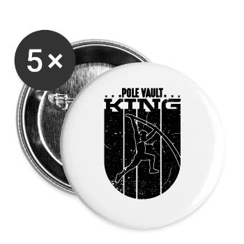 Pole Vault King Loves Track And Field Pole Vaulter - Buttons large 2.2''/56 mm (5-pack) - white - Front