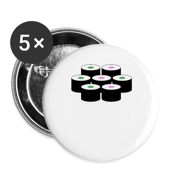 Sushi motif - Buttons large 2.2''/56 mm (5-pack) - white - Front