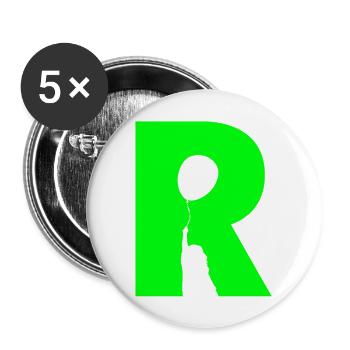 Illusion d’optique art psychédélique rétro formes R - Lot de 5 grands badges (56 mm) - blanc - Devant