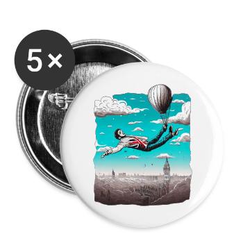 FLOTTER AU-DESSUS DE LONDRES - Lot de 5 grands badges (56 mm) - blanc - Devant