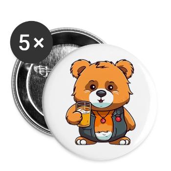 father beer - Buttons groß 56 mm (5er Pack) - Weiß - Vorne