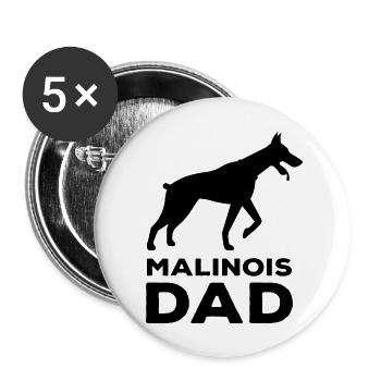 Dog Hund - Buttons groß 56 mm (5er Pack) - Weiß - Vorne