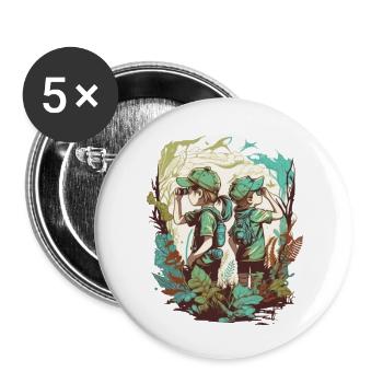The little explorers - Buttons large 2.2''/56 mm (5-pack) - white - Front
