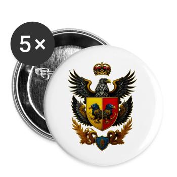 Wappen mit Adler - Buttons groß 56 mm (5er Pack) - Weiß - Vorne