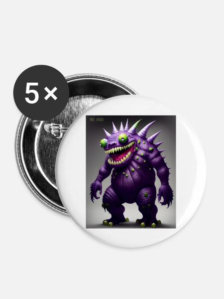 Green Purple Gonzo - Buttons groß 56 mm (5er Pack) - Weiß