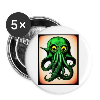 Octopus #001 - Buttons groß 56 mm (5er Pack) - Weiß - Vorne