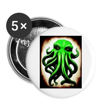 Octopus #003 - Buttons groß 56 mm (5er Pack) - Weiß - Vorne