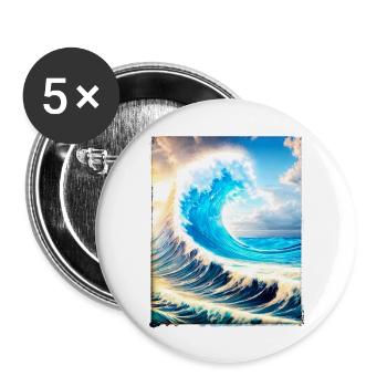Perfect Wave #002f - Buttons groß 56 mm (5er Pack) - Weiß - Vorne