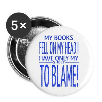 i love books present art love movies sayings book - Buttons groß 56 mm (5er Pack) - Weiß - Vorne