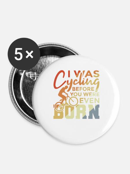 Radfahrer Witz - Buttons groß 56 mm (5er Pack) - Weiß