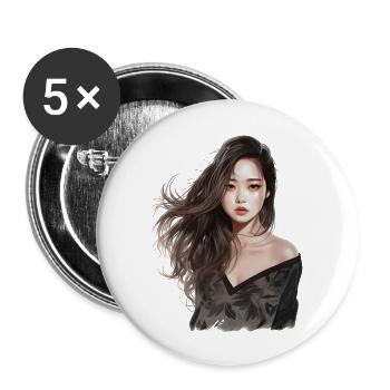 Japanese Power - Buttons groß 56 mm (5er Pack) - Weiß - Vorne