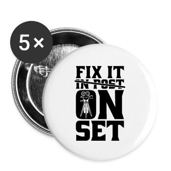 Fix It On Set Filmmaking Cinematographer Filmmaker - Buttons large 2.2''/56 mm (5-pack) - white - Front
