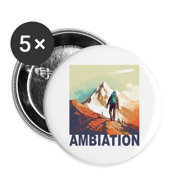 Mountain Ambiation - Buttons groß 56 mm (5er Pack) - Weiß - Vorne