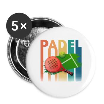 Padel Tennis Retro Vintage - Buttons large 2.2''/56 mm (5-pack) - white - Front