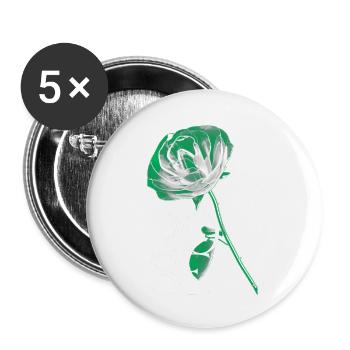 Rose - Buttons groß 56 mm (5er Pack) - Weiß - Vorne