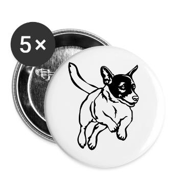 Jack Russell Terrier - Buttons large 2.2''/56 mm (5-pack) - white - Front