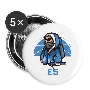 Alpenüberquerung E5 Alpenüberquerer - Buttons groß 56 mm (5er Pack) - Weiß - Vorne