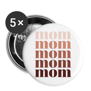 mom orange - Buttons large 2.2''/56 mm (5-pack) - white - Front