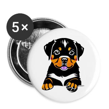 Dog puppy dog Rottweiler dogs Rottweiler puppy - Buttons large 2.2''/56 mm (5-pack) - white - Front