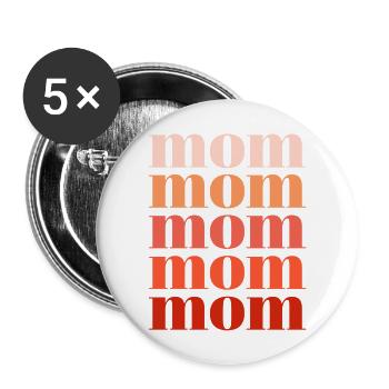 mom rot - Buttons groß 56 mm (5er Pack) - Weiß - Vorne