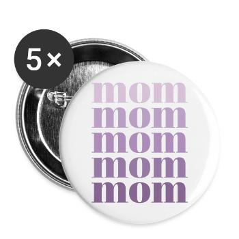 mom lila - Buttons groß 56 mm (5er Pack) - Weiß - Vorne