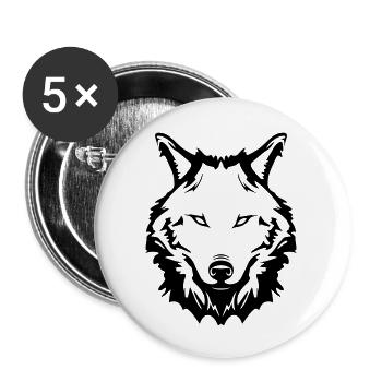 wolf - Buttons groß 56 mm (5er Pack) - Weiß - Vorne