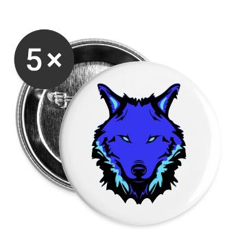 wolf - Buttons groß 56 mm (5er Pack) - Weiß - Vorne