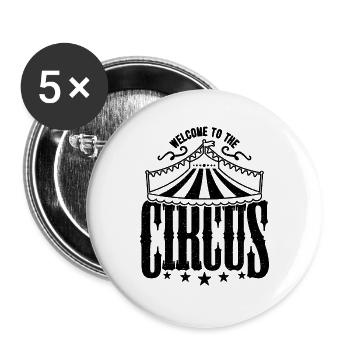 Welcome To The Circus Comedy Clown Circus Clowns - Buttons large 2.2''/56 mm (5-pack) - white - Front