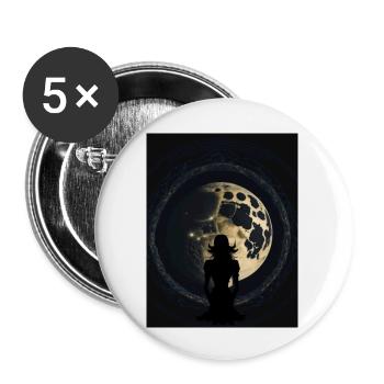 Woman watching the full moon - Buttons large 2.2''/56 mm (5-pack) - white - Front