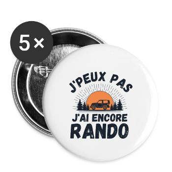 J ai une randonnée 2 - Lot de 5 grands badges (56 mm) - blanc - Devant