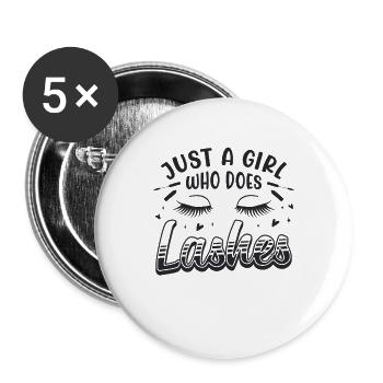 Just A Girl Who Does Cosmetologist Makeup Artists - Buttons large 2.2''/56 mm (5-pack) - white - Front
