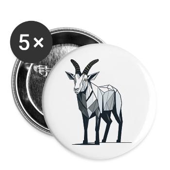 Chèvre minimaliste - Lot de 5 grands badges (56 mm) - blanc - Devant