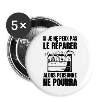 Meilleur réparateur 1 - Lot de 5 grands badges (56 mm) - blanc - Devant