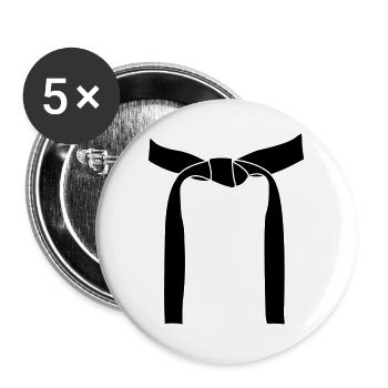 Bande de sports de combat ou obi - Lot de 5 grands badges (56 mm) - blanc - Devant