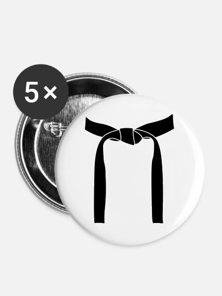 Kampfsportband oder Obi - Buttons groß 56 mm (5er Pack) - Weiß