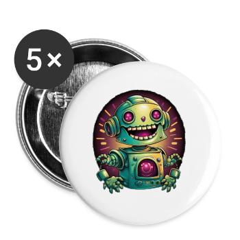 Robot Radiance Neon - Buttons large 2.2''/56 mm (5-pack) - white - Front
