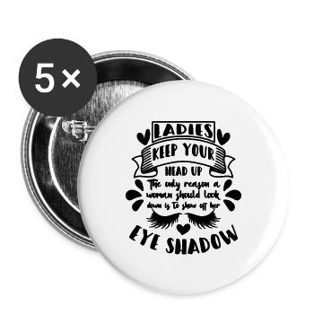 Ladies Keep Your Head Up Brow Tech Makeup Artists - Buttons large 2.2''/56 mm (5-pack) - white - Front