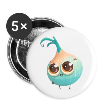 Sweet onion character with googly eyes - Buttons large 2.2''/56 mm (5-pack) - white - Front